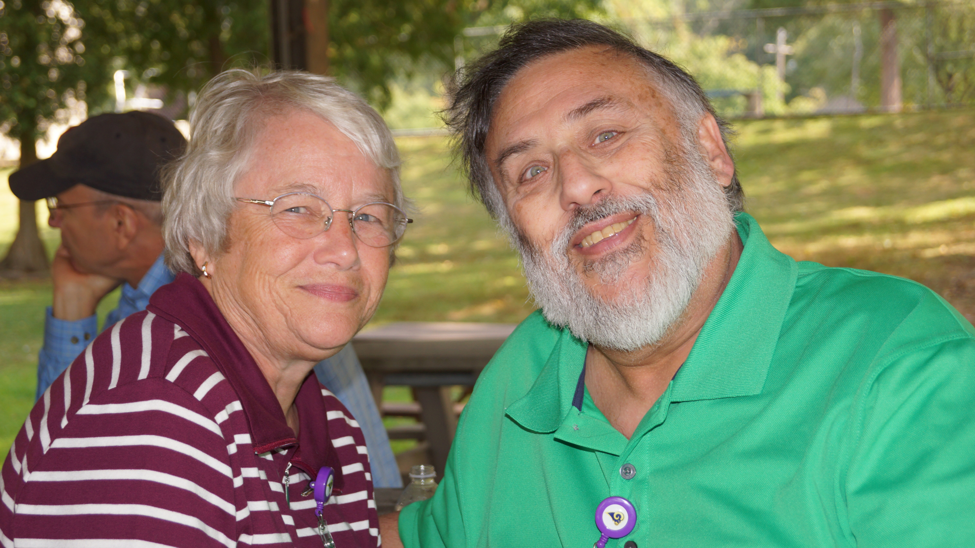 Valerie and Newt Powell; Background: Steve Gartrell