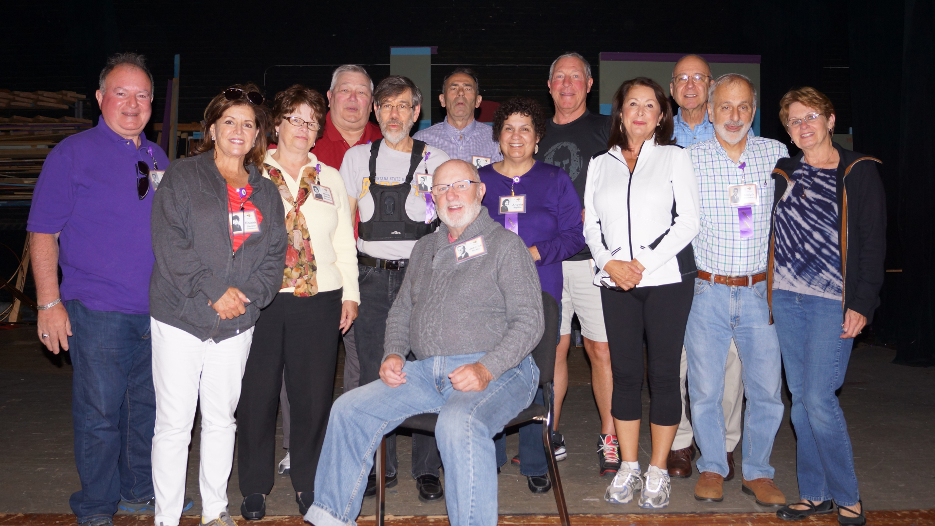 Jim Damiani, Rhona Steckler, Wendy Seifried, Dave Forsberg, Don Fenbert, Rock Levinson, Ange Sigillito, Bob Lawson, Andrea Del Regno, Steve Gartrell, Ralph D'Alessandro, Linda Scott; Seated: Jerry Scally