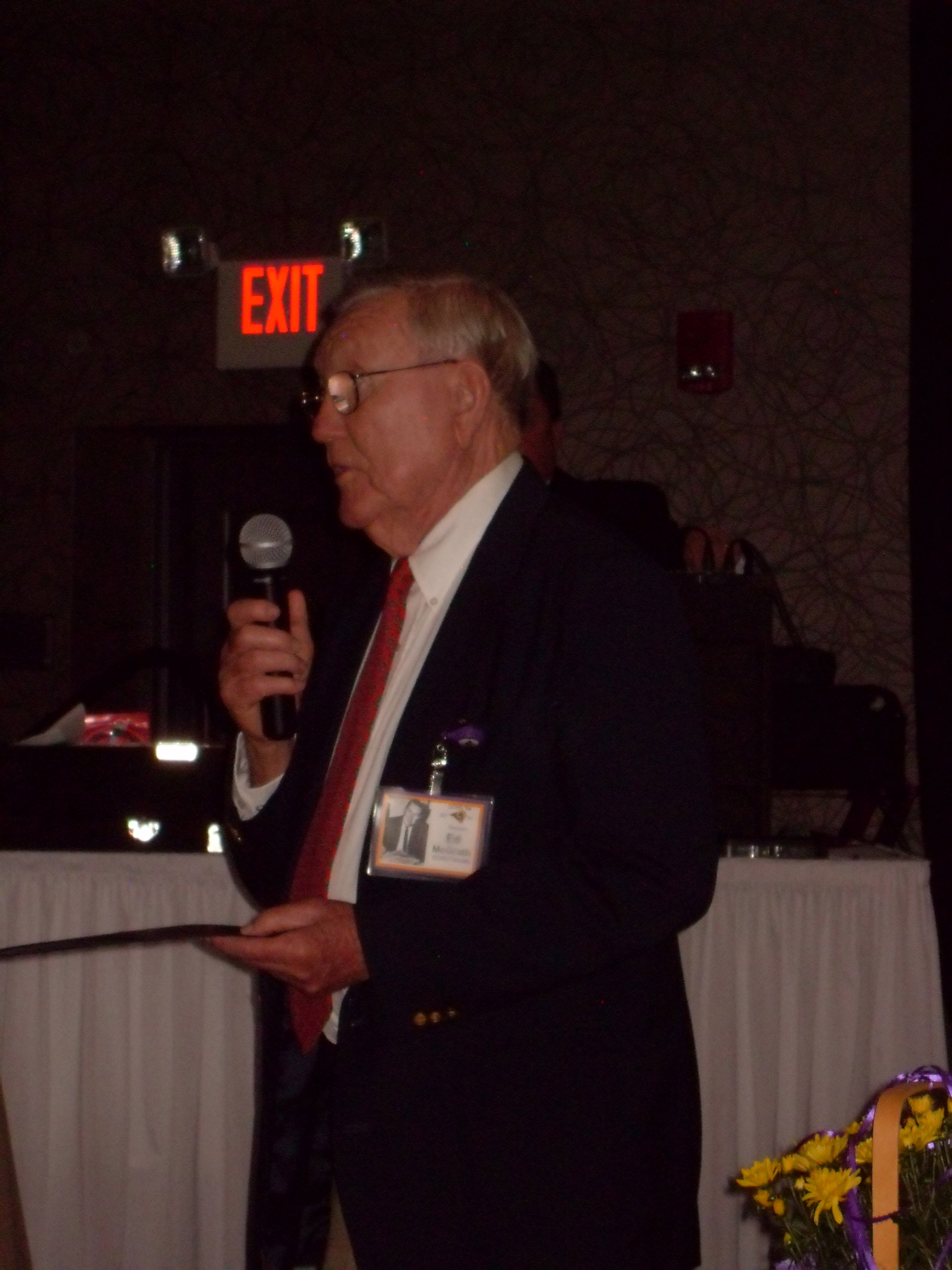 Coach McGrath addressing the audience; there was not a sound in the room as he spoke