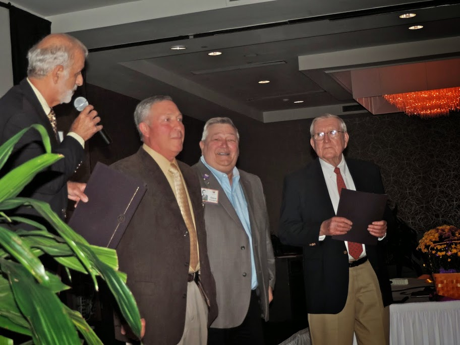 Ralph D'Alessandro honoring CCHS '64 sports legends: Bob Lawson, Dave Forsberg, Coach Ed McGrath