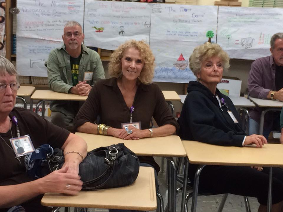 School Tour: Karen Scholl, Betty Basnight's husband Jim Crowley, Barbara Fishberg, Bob Wager's wife Patty, Eric Gethers