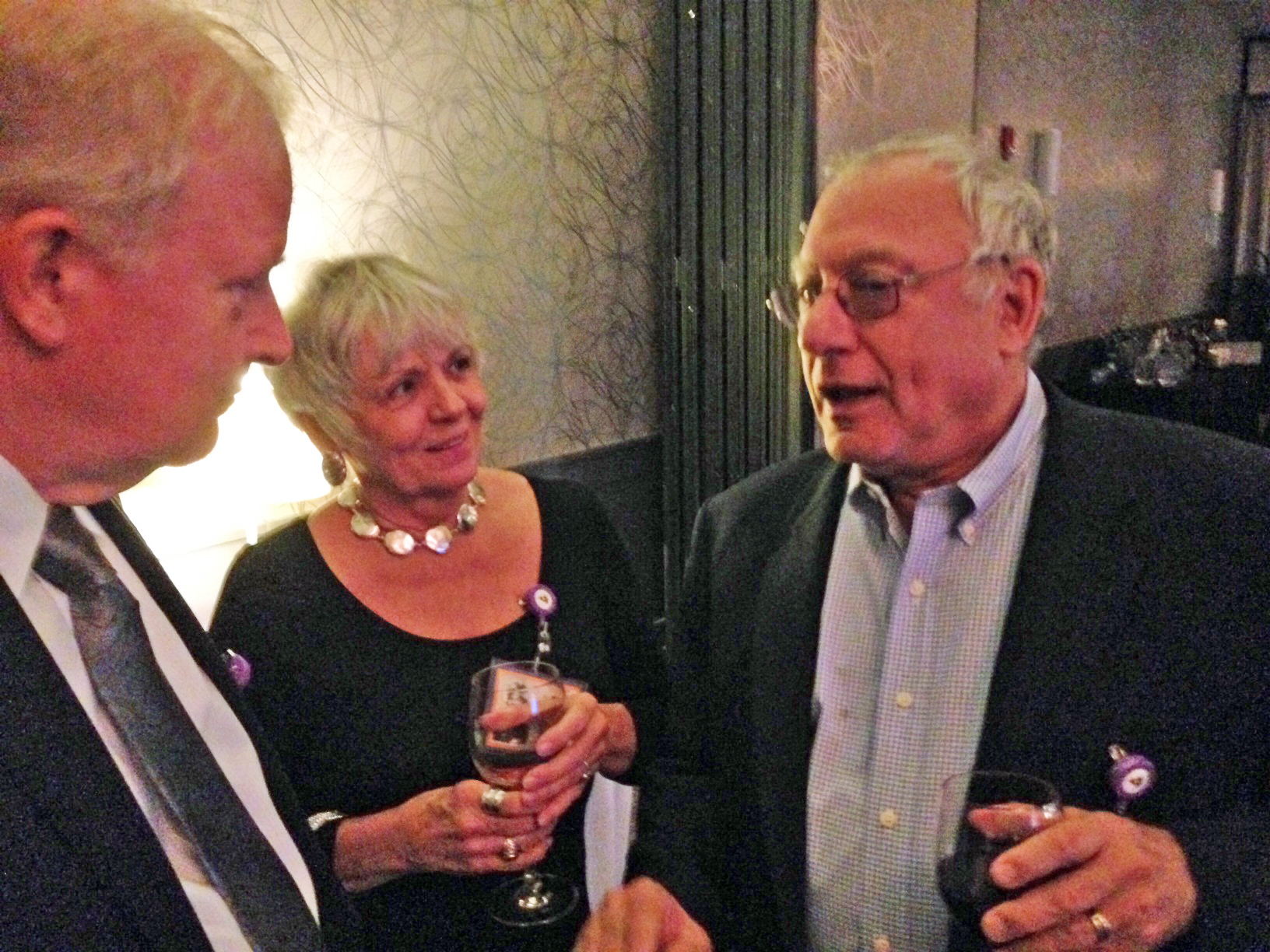 Phyllis Prentice Mayer with Alex Cave (left, here w/ Joan Stolarz Engle) & Mark Brecher (here w/ Nancy Robinson Brecher)