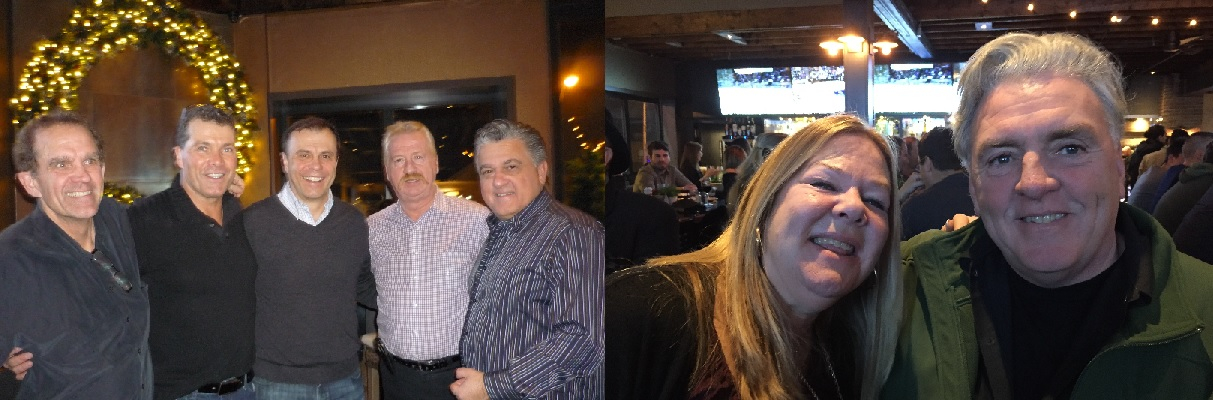 Left: Gerry Whelan, Paul Smith, Denis Gubert, Dave Jeffrey, Dave Spagnolo. Right Leslie Corrigan, Kevin Phillips