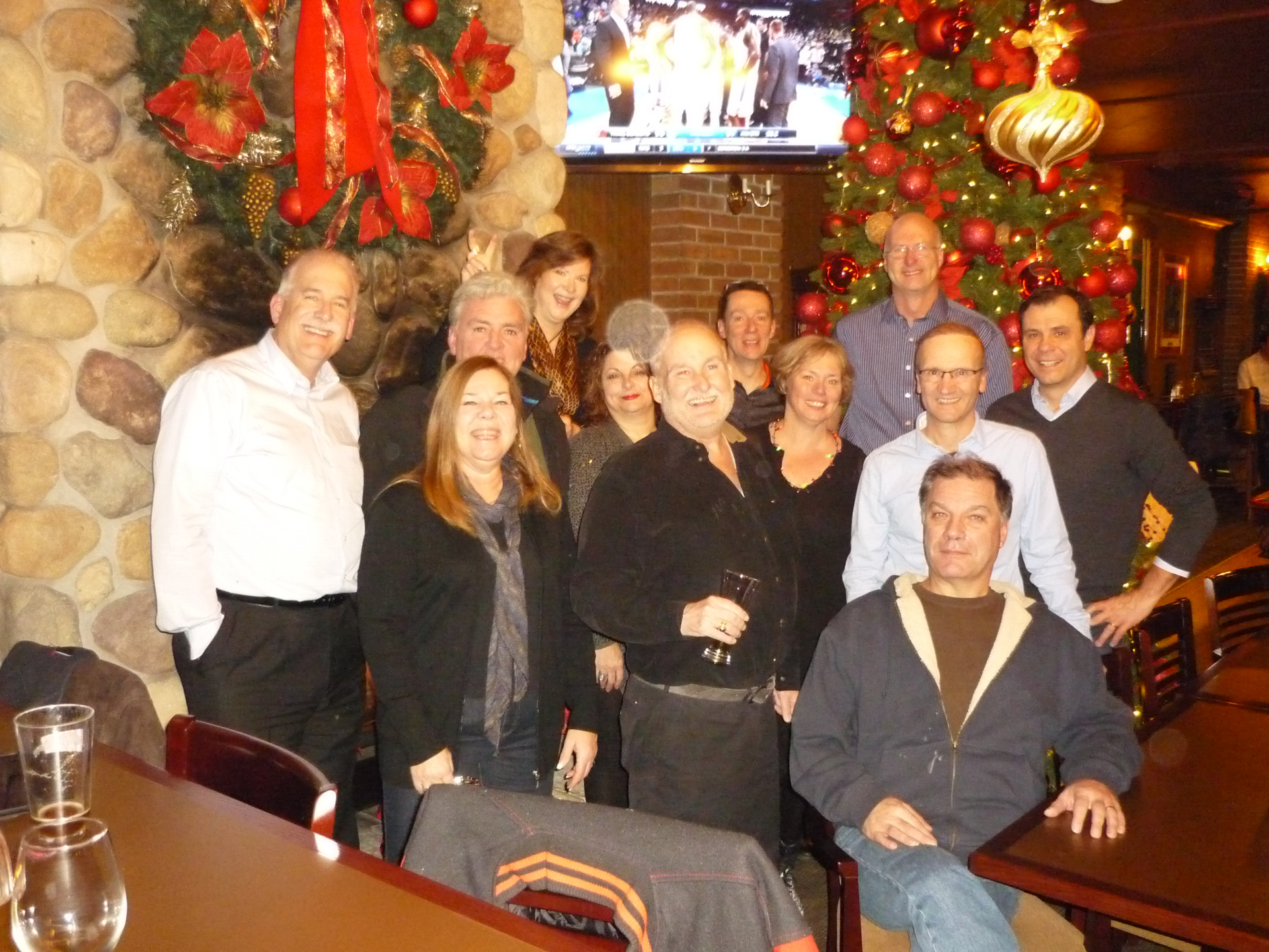 Starting at the back left to right: Marg Riley (Maggie Grace), Scott McNally, Brian Anderson,
Frank McGrath, Kevin Phillips, Carmen Cachia, Anne Hudson, Frank Baldanza, Denis Gubert, Leslie Corrigan (Hudson), Bill Gilkinson, Mark Drury
