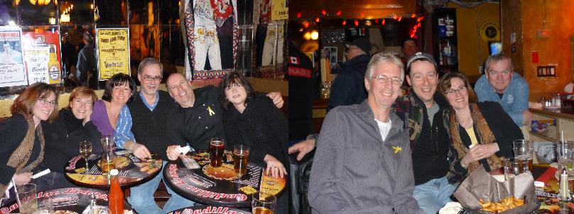 Left photo: Joan Cooney, Sarah Hartman, Mary Beth Mathe, John Hartman, Frank Dunnigan, Marg Riley.   Right photo: Jeff Hudson, Scott McNally Joan Cooney, Mike Kirby