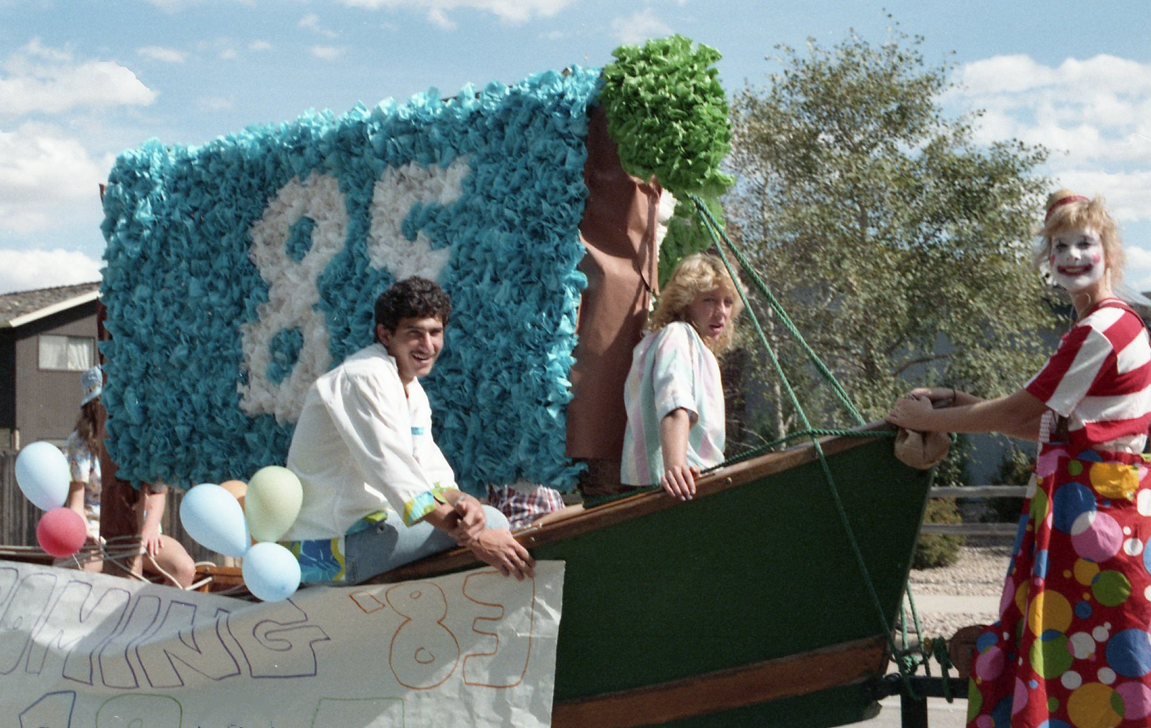 Class of '85 Homecoming Float [Pictured: Todd Wells, Katie Cripe Franken, Amy Martin?]