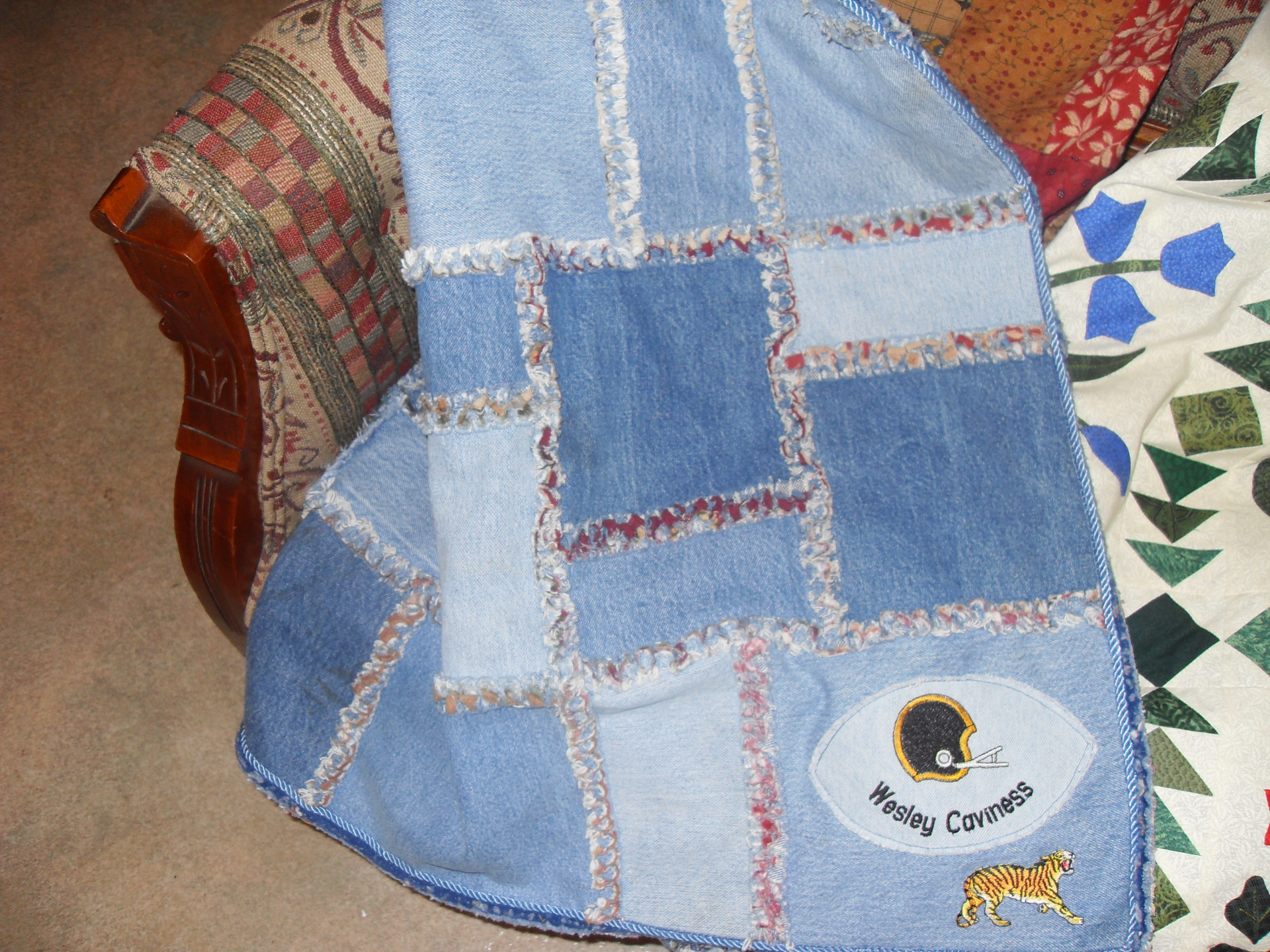 Blue Jean rag throw $50    
