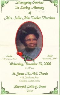 Sallie Mae Harrison ( Tucker)