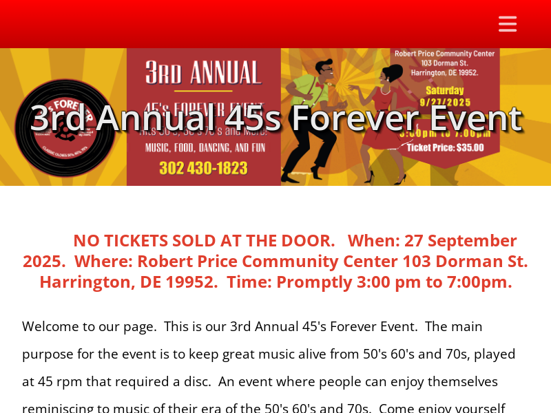 3rd Annual 45s Forever Event