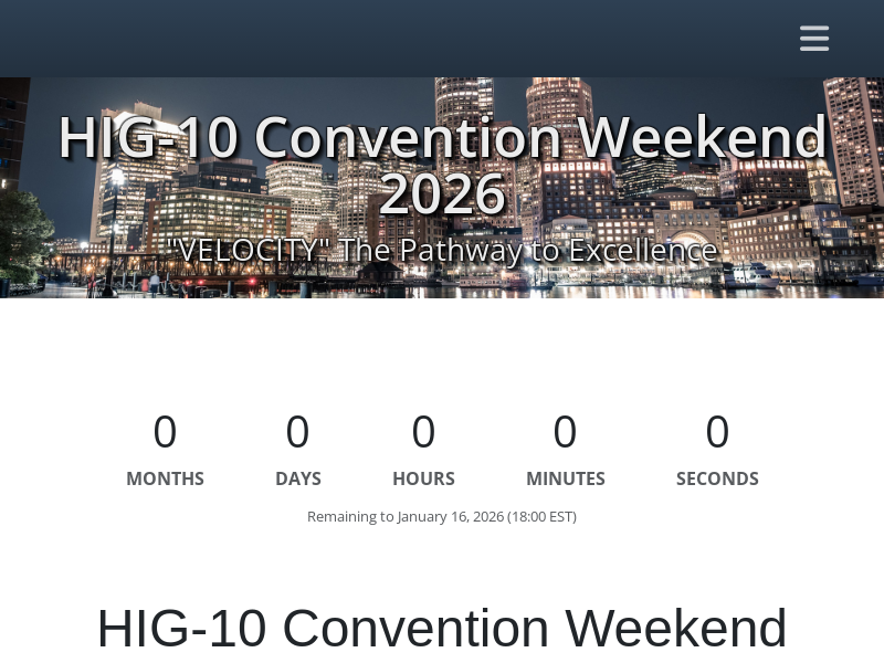 HIG-10 Convention Weekend 2026