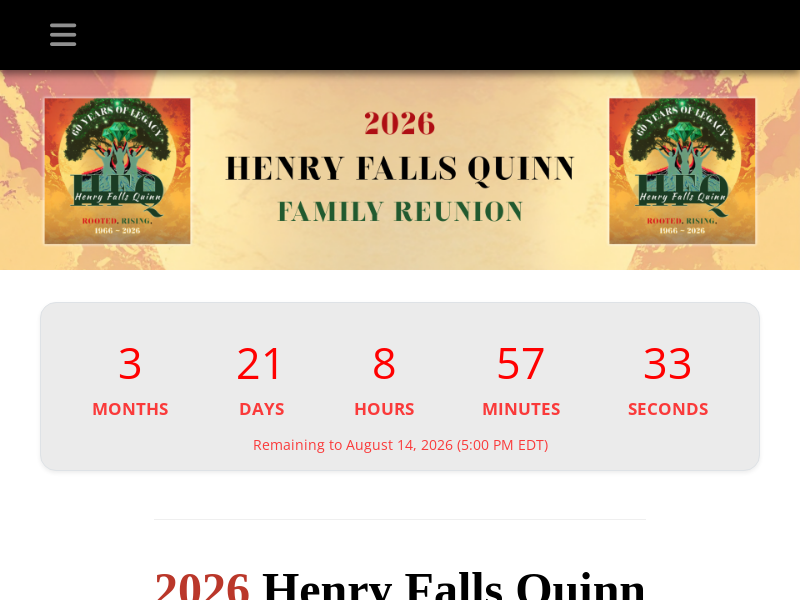 Henry Falls Quinn Family Reunion